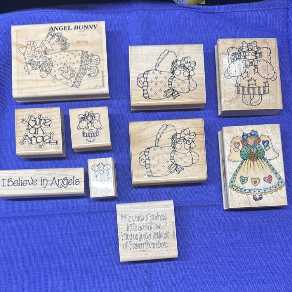Angel Bunny Wooden Stamp Set